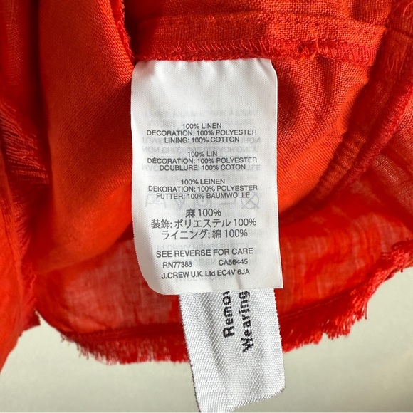 J.Crew Fringe Linen Square Neck Tank Top Size 10 - Picture 9 of 9